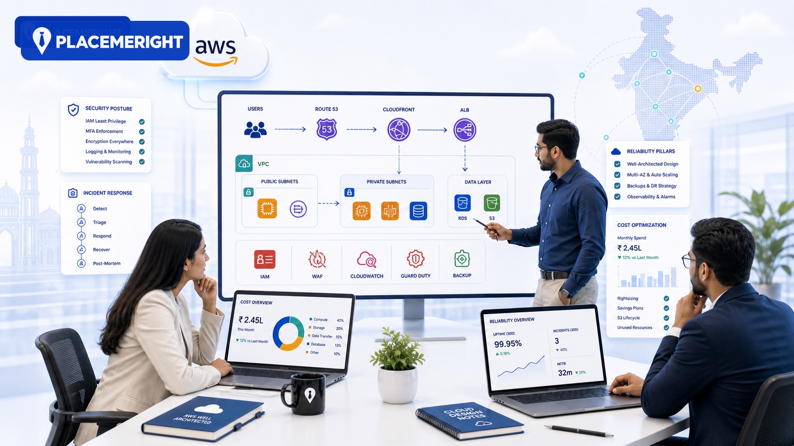 Hiring AWS Cloud Engineers in India: Interview Loop for Security, Reliability, and Cost Tradeoffs hero image for PlaceMeRight blog