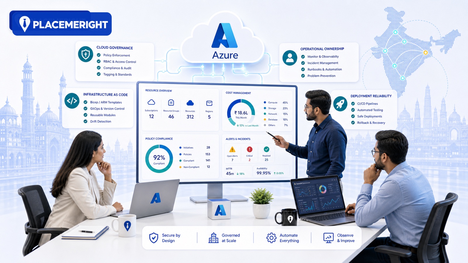 Hiring Azure Cloud Engineers in India: Screening for Governance, IaC, and Operational Ownership hero image for PlaceMeRight blog