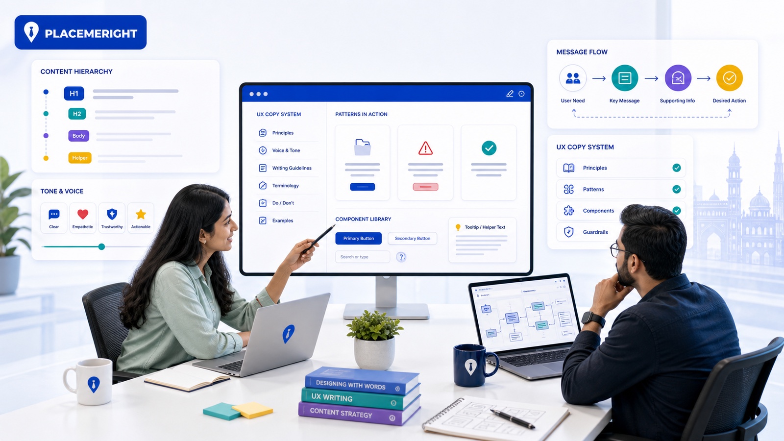 Hiring Content Designers in India: Interview Signals for UX Copy Systems and Consistency hero image for PlaceMeRight blog