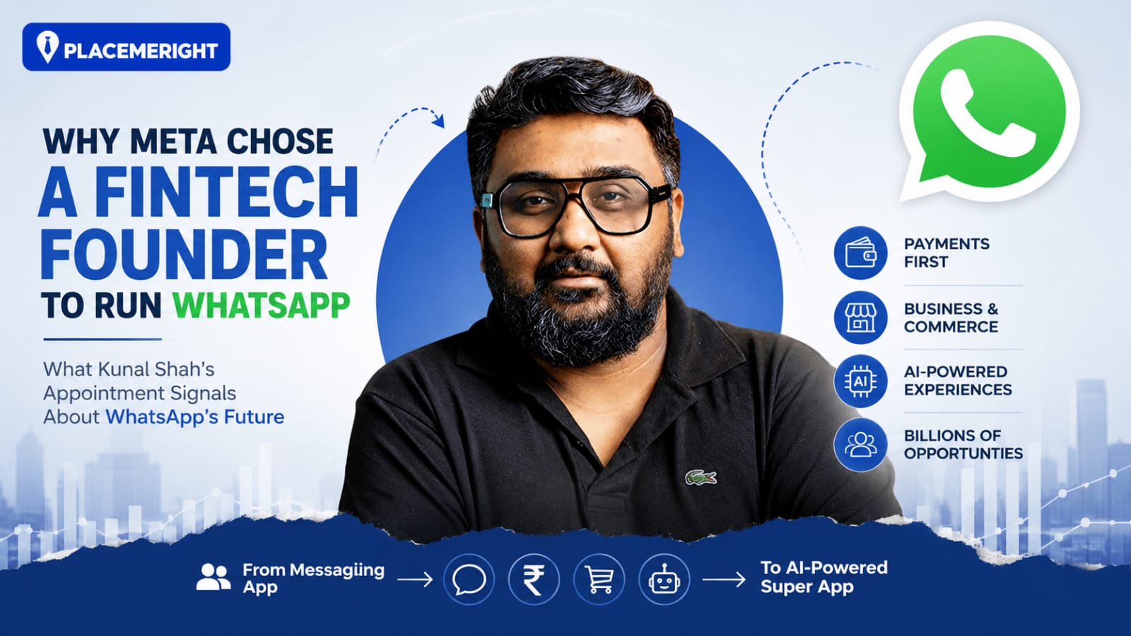 Kunal Shah to lead WhatsApp globally with payments commerce and AI themes